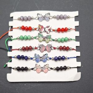 Colorful Butterfly Beaded Bracelets Set